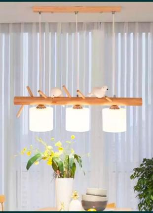 Люстра в скандинавском стиле модерн птички на три лампочки про...