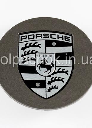 Колпачок на диски Porsche 7PP601150A 8Z8 графит/серый лого (76мм)