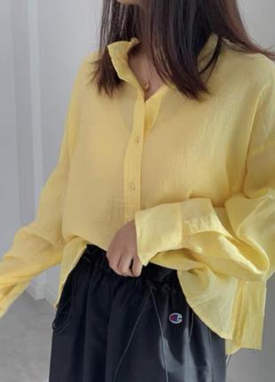 Рубашка mango желтая