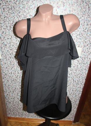 Блуза з рюшами чорна відкриті плечі george