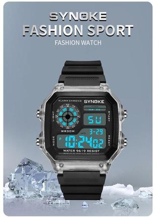 Мужские наручные спортивные часы synoke 9619 полупрозрачный ко...
