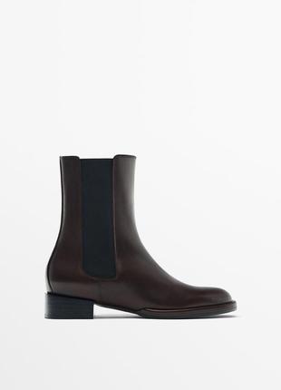 Massimo dutti ботинки-челси на низком ходу коричневые черные к...