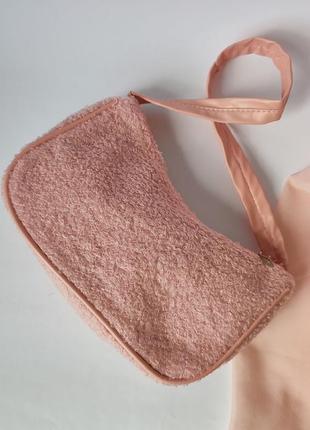 Плюшева рожева сумочка каракуль