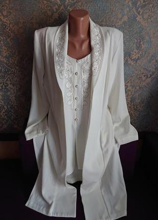 Красивый женский комплект  пиджак кардиган френч и блузка блуз...