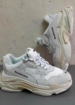 Кросівки унісекс і в стилi balenciaga білі розміри р 40-41
