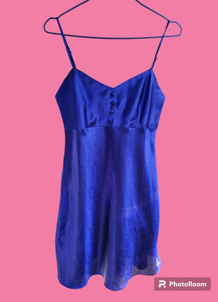 Фиолетовое как шелковое мини платье в бельевом стиле слип