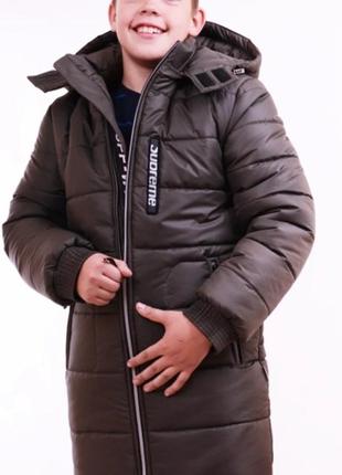 Зимова куртка-пальто на хлопчика