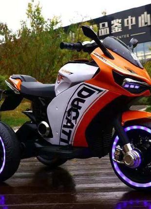 Детский электромотоцикл трицикл Bambi Sport Motor (оранжевый ц...