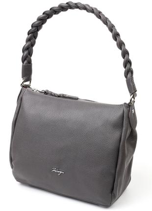 Необычная женская сумка KARYA 20864 кожаная Серый