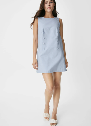 Класна літня сукня із натуральної тканини у блакитному кольорі