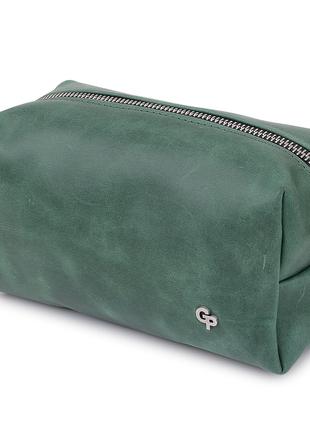 Шкіряна косметичка унісекс GRANDE PELLE 11572 Зелений