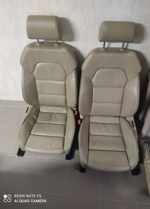 Салон шкіра крісла сидіння Audi A6 C6 Бежевий