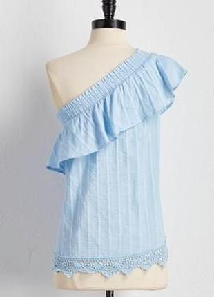 Sweet wander жіночий топ блуза літня на одне плече з мереживом...