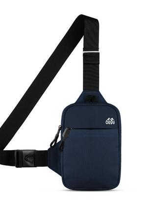 Нагрудна сумка через плече з однією лямкою темно-синя