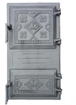 Дверцята чавунні спарені Вишиванка 265 х 480 мм 9 кг Булат Код...