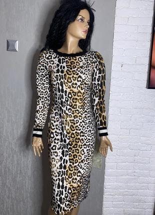 Трикотажное платье платье в леопардовый принт limited collecti...
