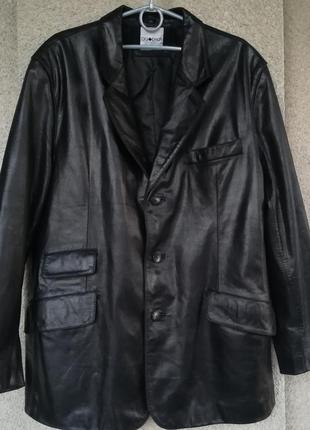 Мужская кожаная куртка пиджак / кожаный пиджак