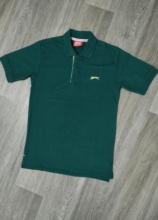 Мужская зелёная футболка / поло / slazenger / мужская одежда /