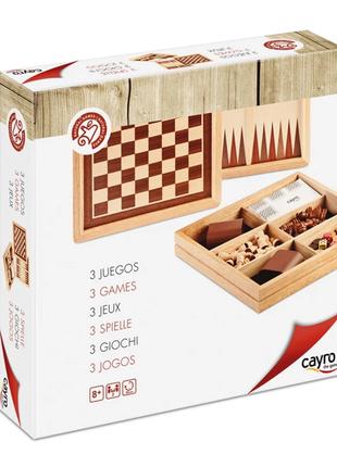 Ігровий набір Cayro Шахи шашки нарди (8422878706037)