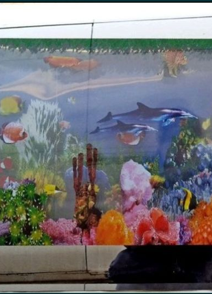 Картина панно аквариум с подсветкой и движущимися рыбками,новая