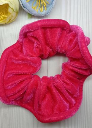 Резинка для волос велюровая розовая 12см