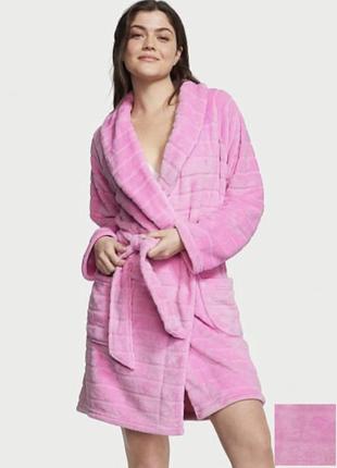 Халат плюшевий victoria's secret short cozy robe (m/l)