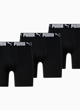 Чорні чоловічі труси puma men's athletic boxer briefs [3 pack]...