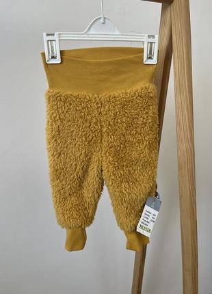Теплые осенние брюки желтые шторы с начесом для младенцев штан...