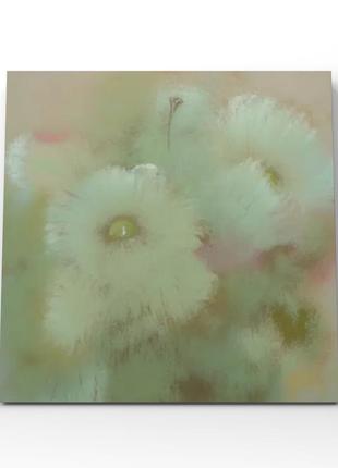 Картина акварельные абстрактные цветы принт печать на холсте