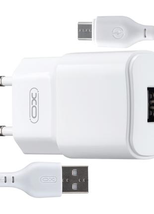 СЗУ XO L73 EU 2.4A Single port charger with micro cable White