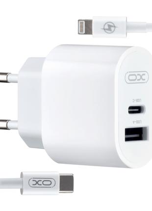 СЗУ XO L97 A+C dual port Home charger with Lightning cable (NB...