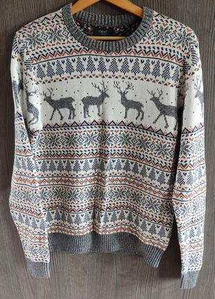 Стильный свитер с оленями next