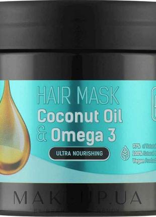 Маска для волосся 295мл Coconut Oil Omega 3 - BION