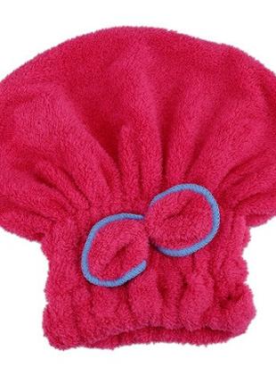Полотенце тюрбан для сушки волос розовый - универсальный (подх...