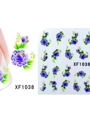 Наклейки для ногтей "Цветочки" XF1038