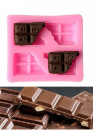 Молд кондитерский "Шоколад" - размер молда 6*7см, силикон
