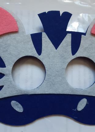 Детская маска "Зебра" - размер 14*17см, текстиль, на резинке