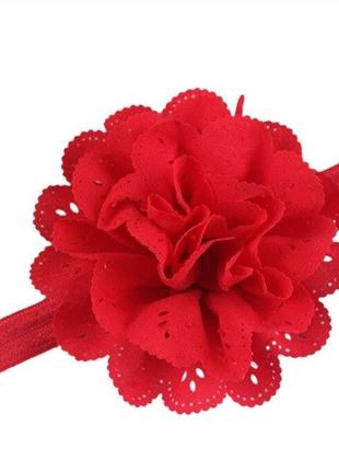Красная повязка для младенцев - размер цветка около 10см, окру...