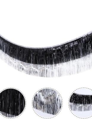 Гирлянда из дождика для фотозоны 175 на 35 см черно-серебристый