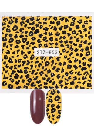 Стикеры для ногтей леопардовые - размер наклейки 6*5см, инстру...