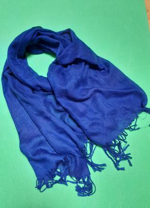 Шарф синего цвета женский - размер шарфа приблизительно 170*65...