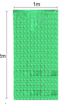 Дождик для фотозоны кубиками 2 на 1м зеленый