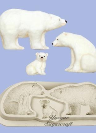 Молд Медведь белый размер молда 15*6,5см, силикон