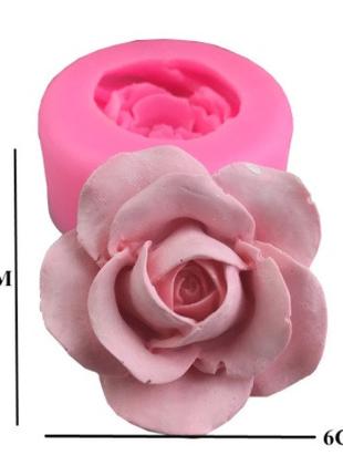 Молд из силикона "Роза" - диаметр молда 6,5см, высота 3см