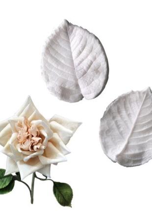 Силиконовая форма "Листья розы" - размер молда 7,7*6,2см, силикон