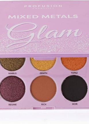 Profusion mixed metals eyeshadow 9 shade palette glam
