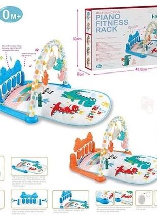 Детский интерактивный развивающий коврик с пианино и дугой с п...