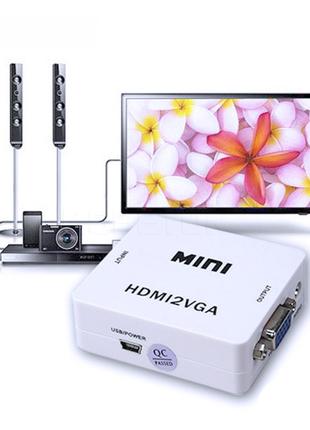 Конвертер вход HDMI-выход VGA+3,5stereo HDMI2VGA MINI