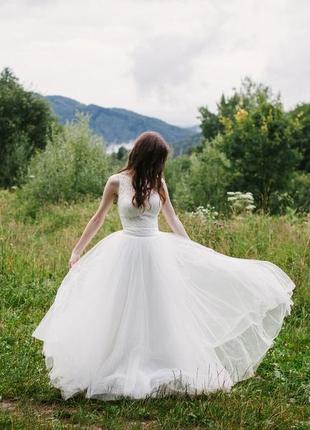 Свадебное платье с французским кружевом