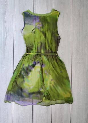 Качественное яркое легкое платье из натурального шелка 12-14 р